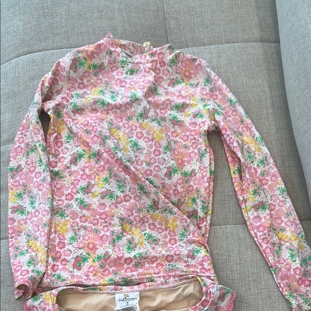 J. Crew Pink Floral Rash Guard
